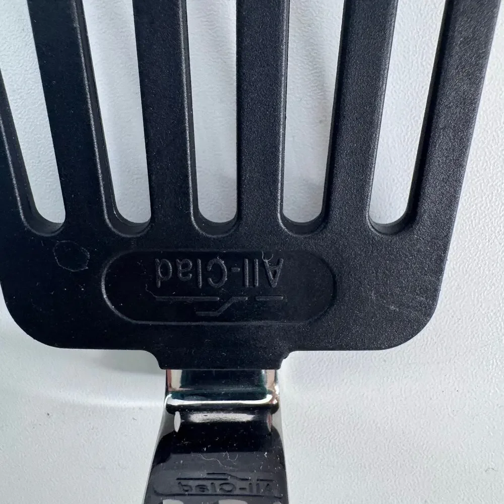 All Clad Flexible Stainless & Black Nylon Spatula Turner - Fish Flipper
